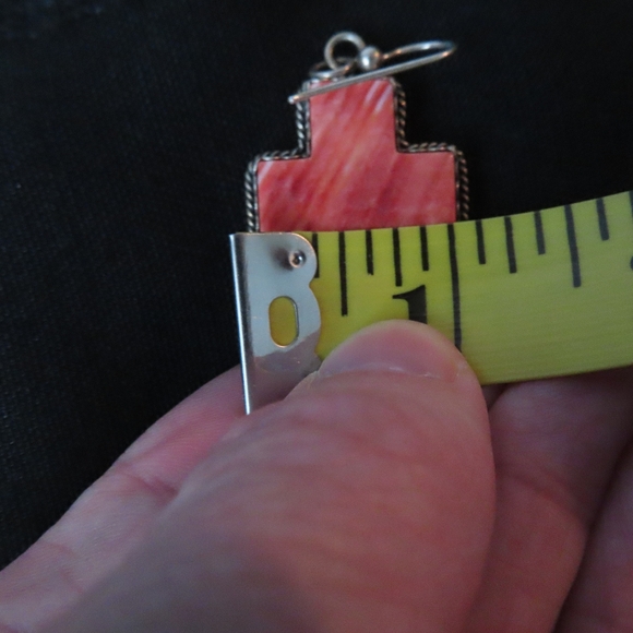 Joan Slifka Sterling Silver Spiny Oyster Cross Earrings Signed - Picture 5 of 6